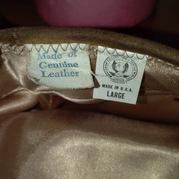 Vtg L.L. Bean Suede Genuine Leather Hand Tailored Newspaper Boy HatL